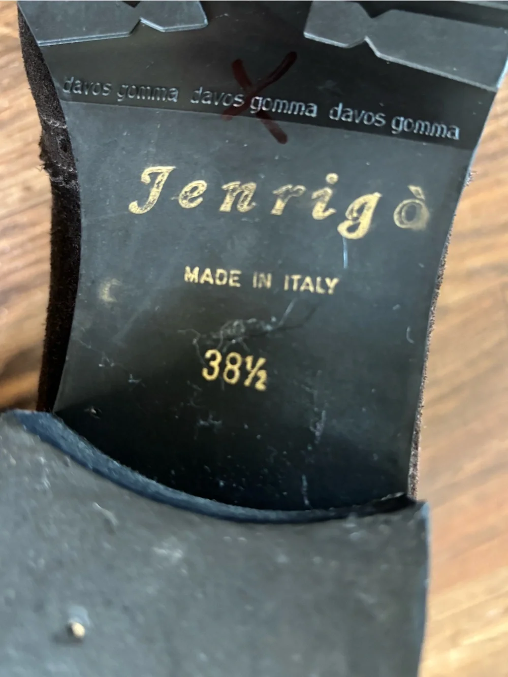 Jenrigò Suede Brogue Wingtip Chelsea Boots Italy Made Style 38.5 Dark Brown